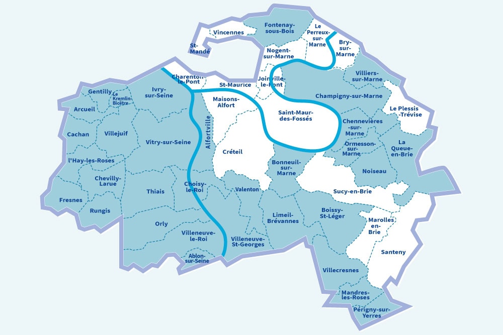 Carte val de marne zonage medecins vip